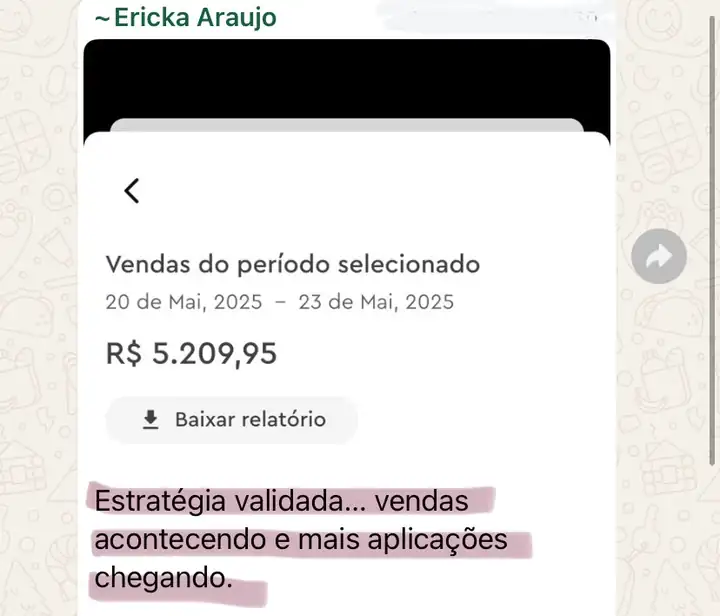 Depoimento da Erika com R$5.209,95