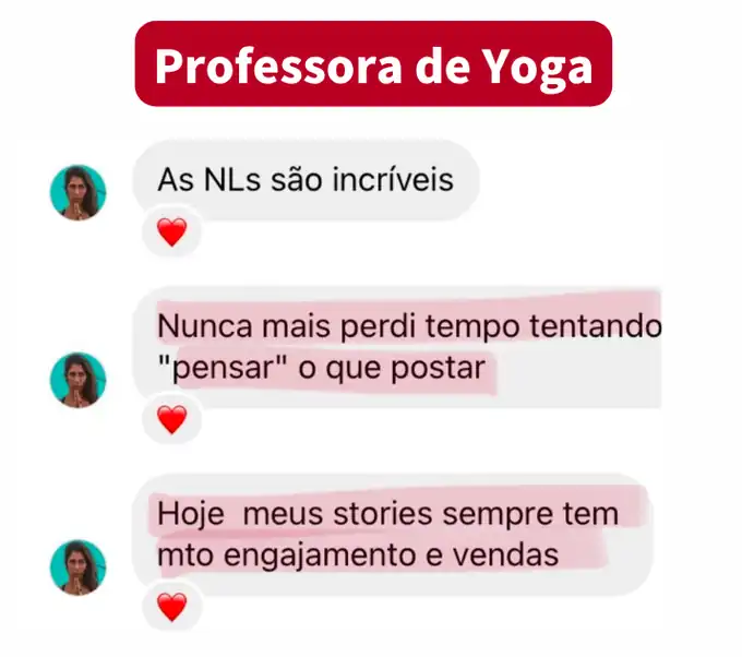 Depoimento de professora de yoga