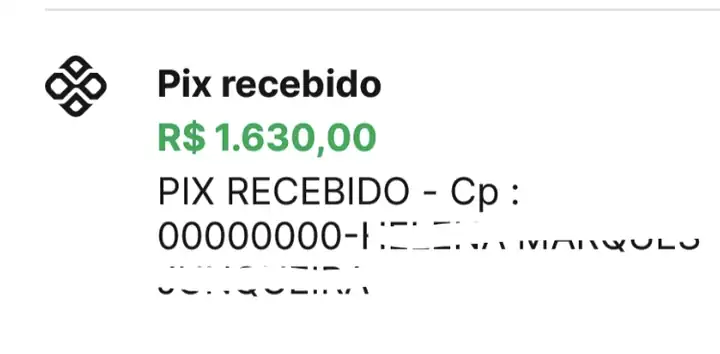 Print de Pix recebido